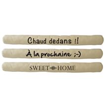Chien de porte inscriptions beige 0,80m - PLASTO