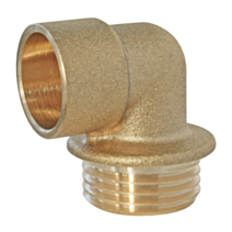 Coude laiton 90° Ø14  - mâle 15/21 PR