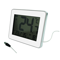 thermomètre avec sonde filaire intérieur/extérieur blanc - OTIO