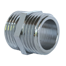 Mamelon laiton double mâle 12/17 nickelé