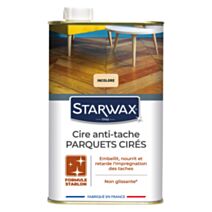Cire Starlon Anti-Tache pour Parquet Ciré Incolore 1L - STARWAX
