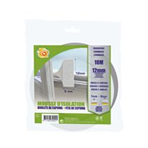 Mousse PU Blanche adhésive 10Mx12MM ELLEN