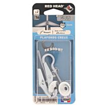 2 Chevilles Ressorts + Crochets Ø5x50mm + Rondelles Plafonds - RED HEAD