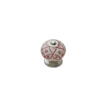 Bouton meuble Jasmin Céramique Rouge ø45mm h40mm - B BEAUTY