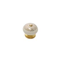 Bouton meuble Arabesque Métal Blanc Or ø40mm h37mm - B BEAUTY