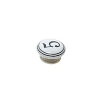 Bouton meuble Chiffre 5 Céramique Noir ø39mm h22mm - B BEAUTY