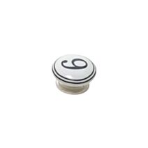 Bouton meuble Chiffre 6 Céramique Noir ø39mm h22mm - B BEAUTY