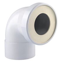 Pipe rigide PVC courte coudée femelle blanche pour WC diam.100 - FITT