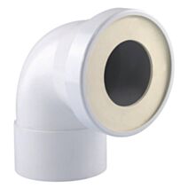 Pipe rigide PVC courte coudée femelle blanche pour WC diam.100 - INTERPLAST