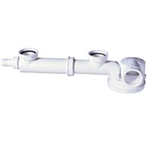 Siphon gain de place pour évier 2 bacs - WIRQUIN