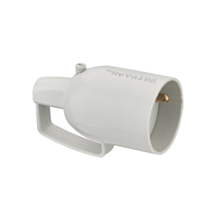 Fiche Femelle à Coiffe avec Anneau 2P+T 16A Sortie Droite Gris - DEBFLEX