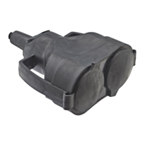 Double Fiche Femelle à Coiffe avec Volet 2P+T 16A Sortie Droite Noir - DEBFLEX