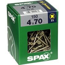 150 vis 4x70 tête fraisée empreinte PZ2 jaune SPAX