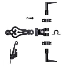 Kit d'accessoires pour espagnolette de volet ronde noir - ALBERTS