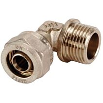 Raccord Alize'O Coude laiton mâle 15/21 tube D.16mm 128044 - DIPRA