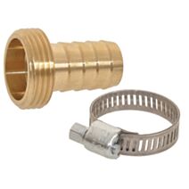 Raccord arrosage rapide 1 pièce laiton Ø15mm - 20x27 + 1 collier