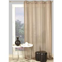 Voilage œillets étamine fine rayure taupe 140x240cm - DYLREV