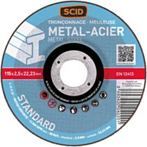 Disques à tronçonner standard Ø115mm Métal-acier