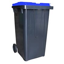 POUBELLE NF EN8401 ANTHRACITE COUVERCLE BLEU 240 L