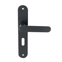 Poignées de porte + plaque Meudon trou de clé noir mat - CHRISLIGNE
