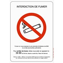 Panneau rigide 148x210mm "Interdit de fumer"