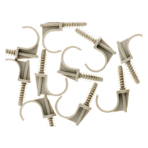 CLIP CHEVRON ZENITECH GRIS PVC D25MM X10