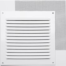 Grille aération aluminium blanc à visser 15x15cm