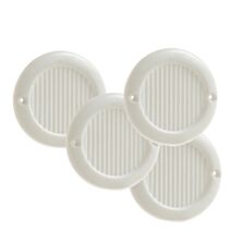 4 grilles d'aération ABS blanc Ø 6,4 cm