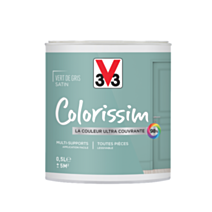 Peinture multisupport Colorissim vert de gris satin 0,5L - V33