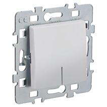 Bouton Poussoir Di-Line Lumineux à Encastrer + Plaque Support Métal Argent - INVENTIV'