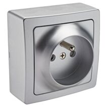 Prise 2P+T Renov'Line en Saillie 16A Argent - INVENTIV'