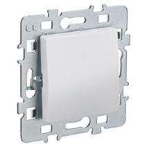 Bouton Poussoir Di-Line à Encastrer + Plaque Support Métal Blanc - INVENTIV'