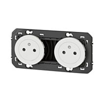 Double prise 2x2p+ba precab blanc Dooxie - LEGRAND