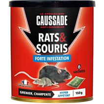 Appât Rats/Souris céréales forte infestation 6x25gr - CAUSSADE 