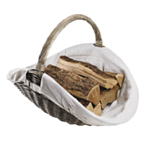 Panier à bûches champêtre en osier- DIXNEUF