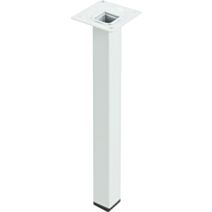 Pied métal carré sans verin  blanc H.250 25x25 - BAR PLUS