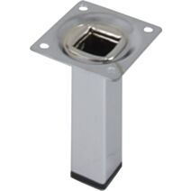 Pied métal carré sans verin  chro H.100 25x25 - BAR PLUS