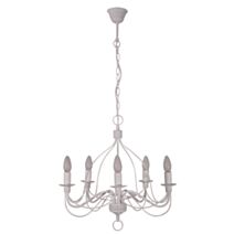Lustre 5L en métal D52 SYMPHONIE blanc HT50cm