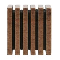 Embout de barre à rideaux cube Ø35 à visser chêne foncé - INVENTIV