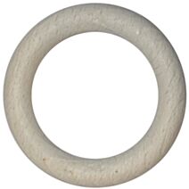 Lot de 10 anneaux bois 56 mm pour tringle à rideau Ø28 blanchi - MOBOIS 