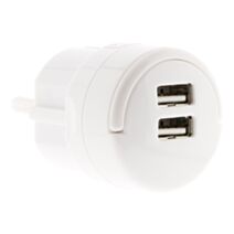 Adaptateur 2x usb 2,1a anneau d'extraction blanc