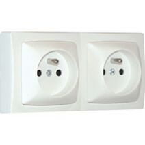Double prise 2P+T précablée ASL blanc - LEGRAND