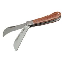 Couteau d'électricien à 2 lames manche bois