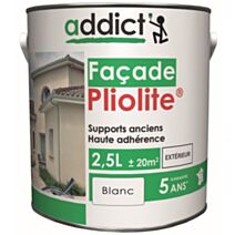 PEINTURE FACADE “ADDICT” 100% PLIOLITE 2,5 L BLANC