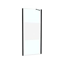 Retour fixe douche à associer verre sérigraphié 80cm noir mat - INVENTIV 