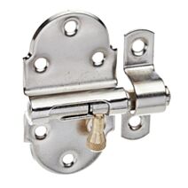 Targette avec bouton en laiton + gâche attachée 40x75mm - ALBERTS