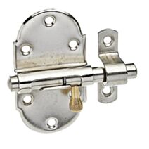 Targette avec bouton en laiton + gâche attachée 45x85mm - ALBERTS