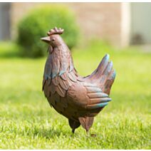 Poule decorative en metal
