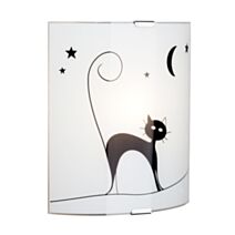 Applique murale brilliant cat 60w blanc-noir