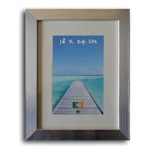 Cadre photo en bois recouvert alu brossé 18x24cm